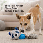 RustleRaccoon Toy | Crinkle & Squeaky Plush Dog Toy