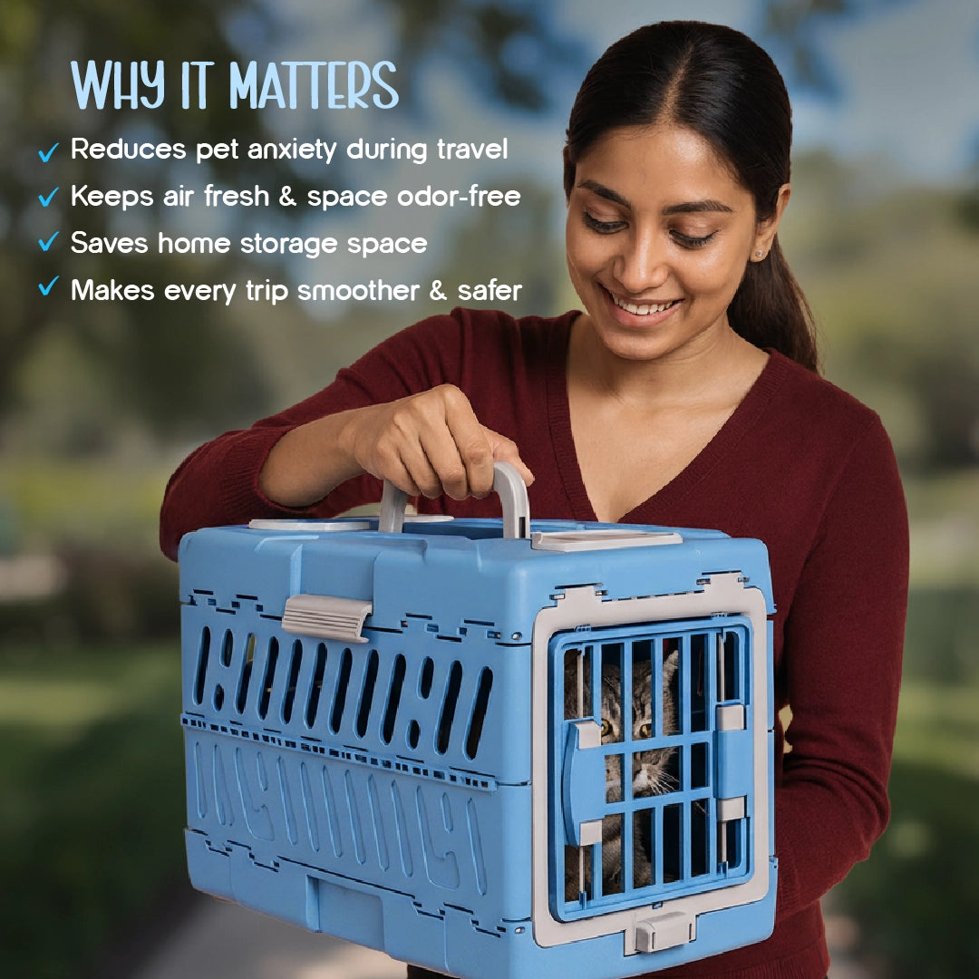 SnapCase | Foldable Pet Carrier – Safe, Airy & Travel-Ready Comfort