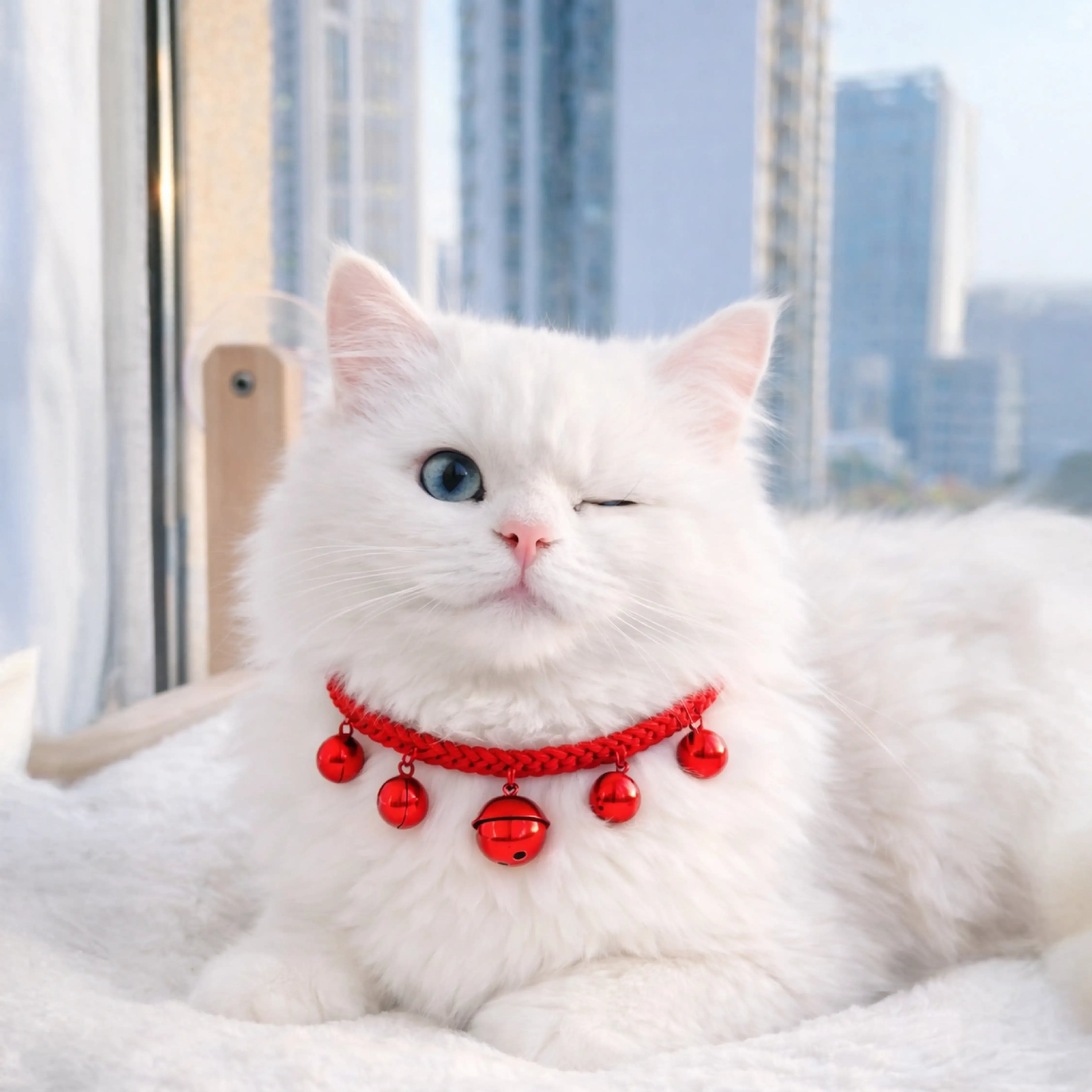 Scarlet Bell Collar – Handcrafted Woven Collar for Pets