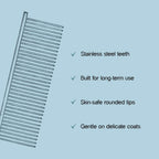Shedaway Comb | Dual - Width Stainless Steel Grooming Comb - Tilting Heads