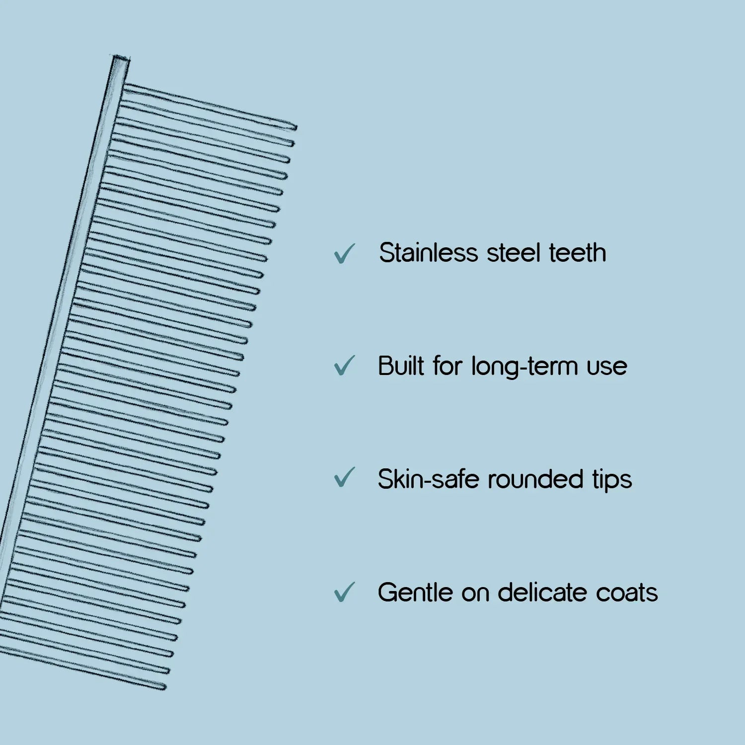 Shedaway Comb | Dual - Width Stainless Steel Grooming Comb - Tilting Heads