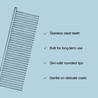 Shedaway Comb | Dual - Width Stainless Steel Grooming Comb