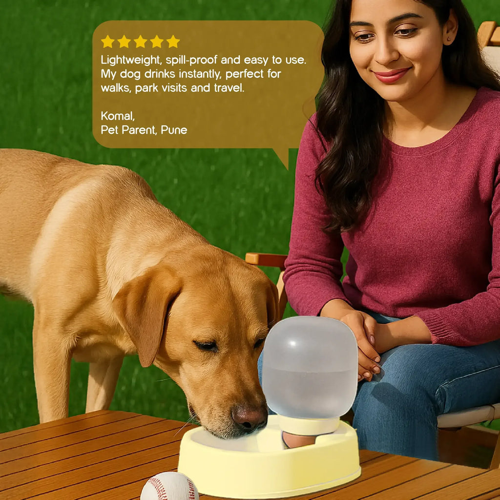 SipEase Pot – Travel Friendly Pet Water Bottle with Drinking Bowl - Tilting Heads