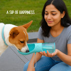 SipMate Water Bottle – Leak Proof Portable Travel Bottle with Built-In Bowl - Tilting Heads