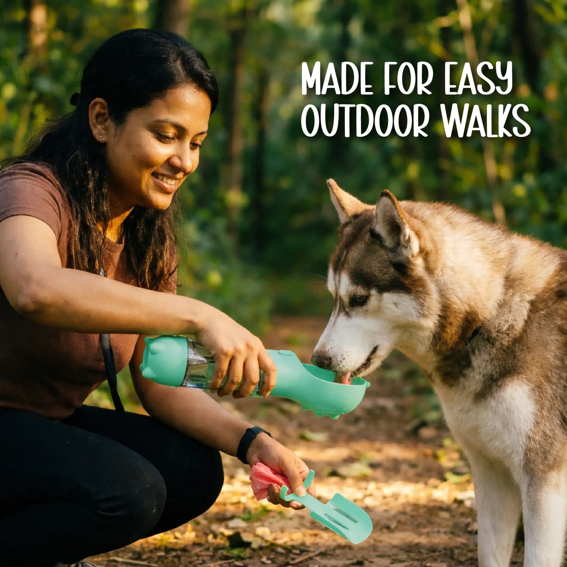 SipMate Pro | 3-in-1 Walk Bottle for Hydration & Cleanup - Tilting Heads