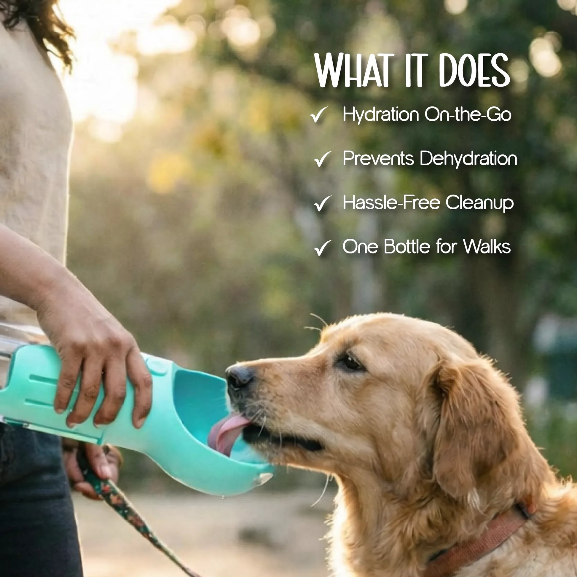 SipMate Pro | 3-in-1 Walk Bottle for Hydration & Cleanup - Tilting Heads