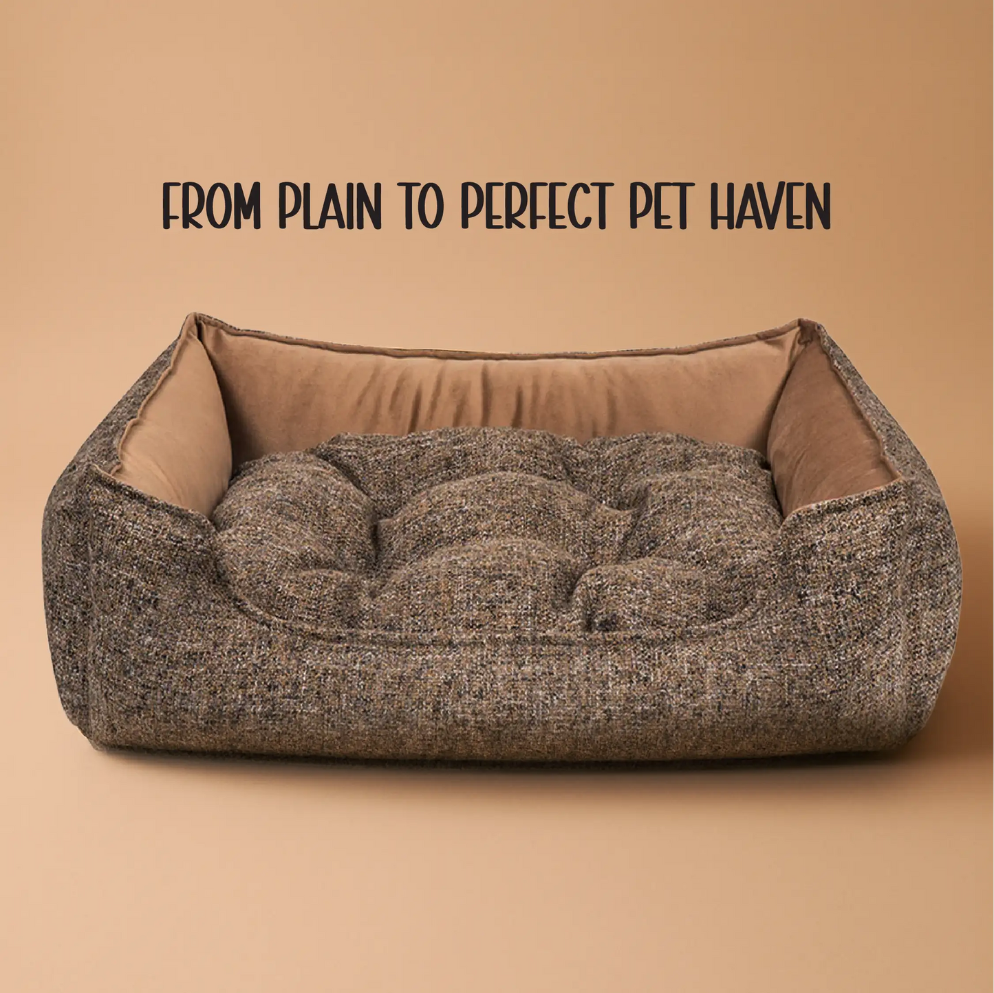 SlumberHaven Bed – Stylish Comfort with Bolstered Support | Washable & Durable