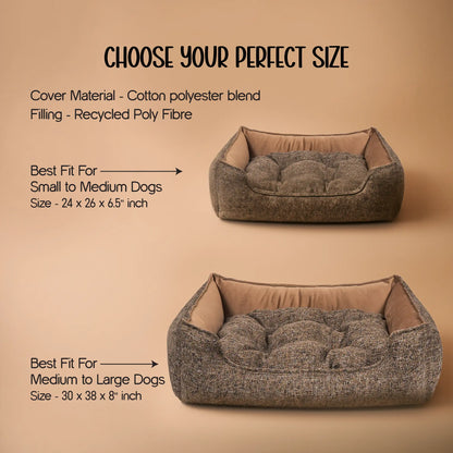 SlumberHaven Bed – Stylish Comfort with Bolstered Support | Washable & Durable