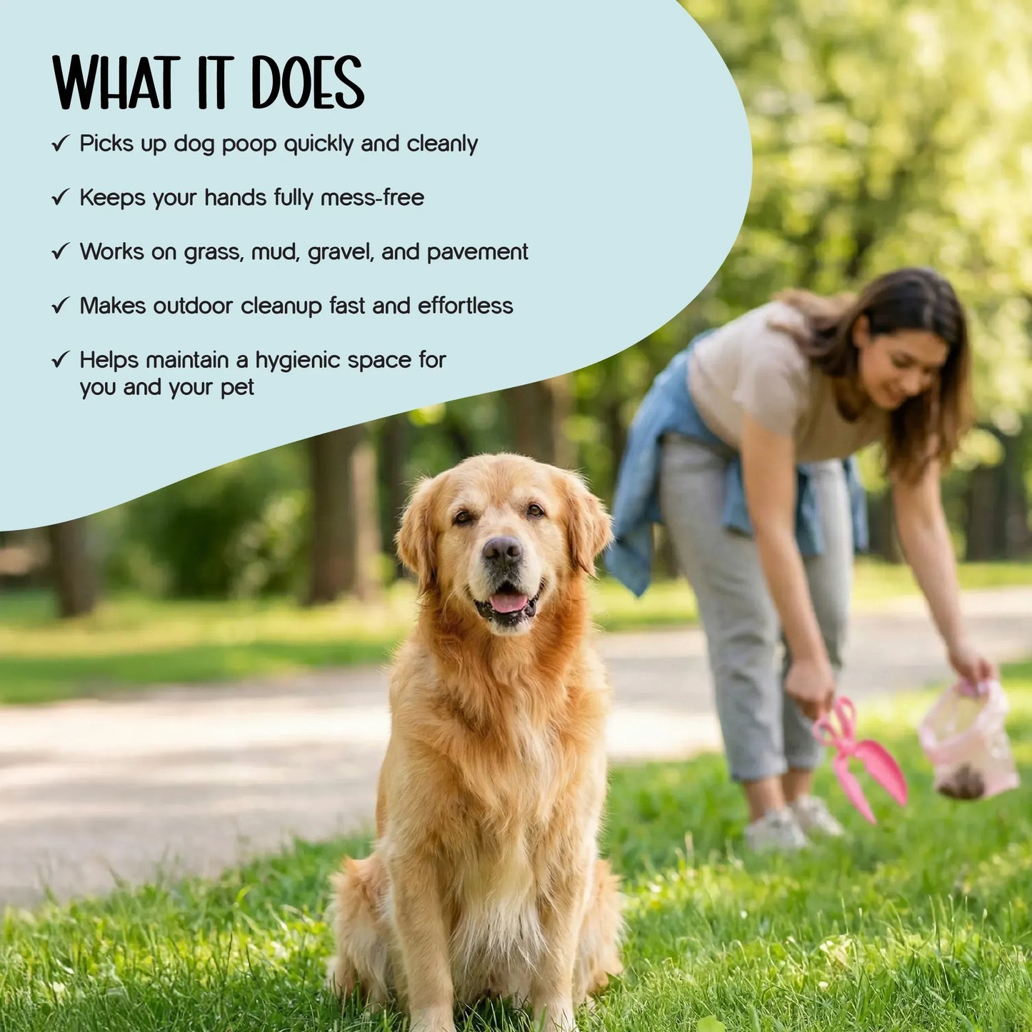 SnapClean Poop Scooper | No-Touch, Hygienic & Effortless Cleanup for Dogs - Tilting Heads