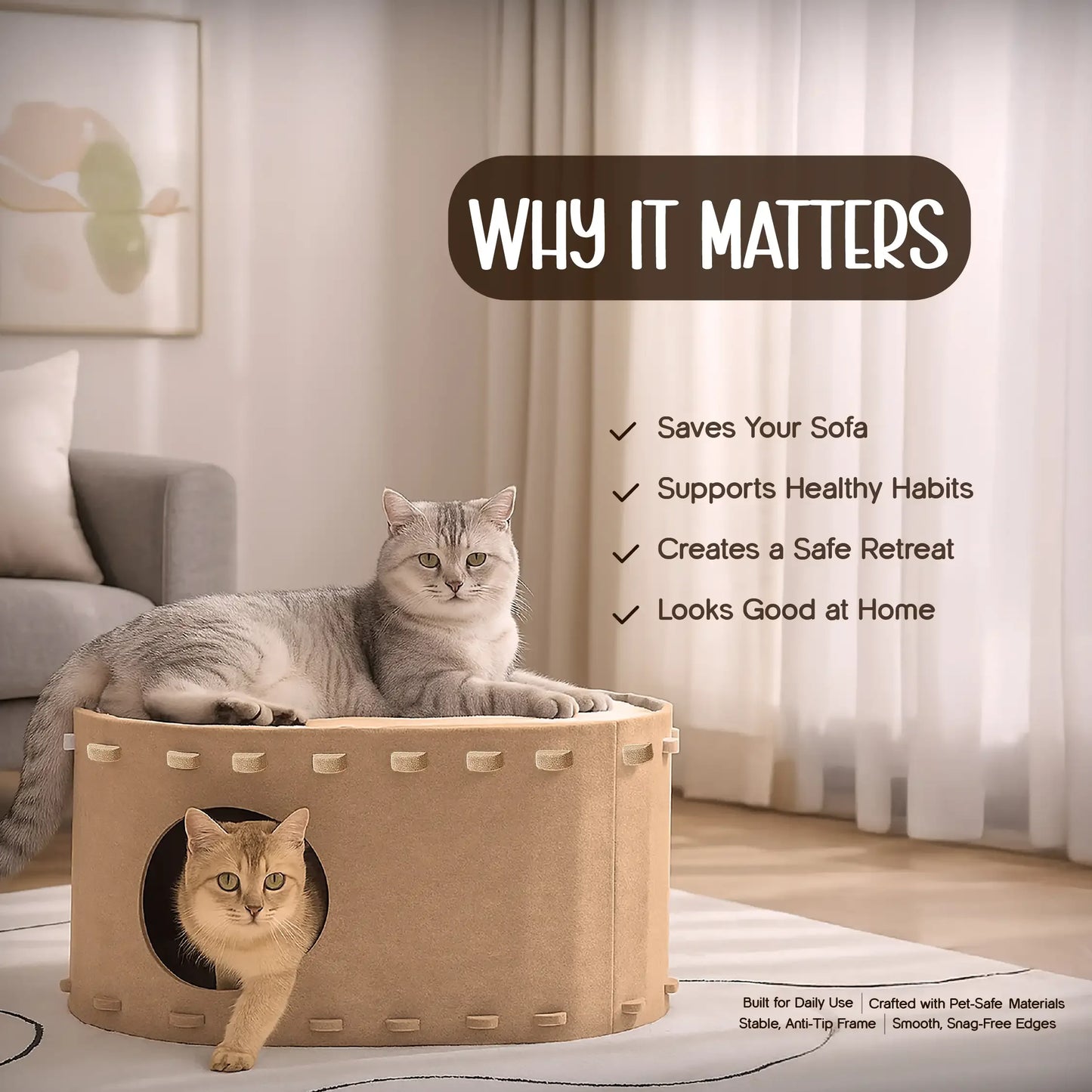 SnoozeScratch – The Cozy Den & Scratch Spot Your Cat Will Love - Tilting Heads