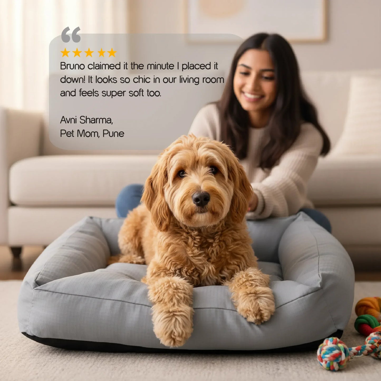 Snooze Lounger | Soft, Washable Pet Lounger | Everyday Comfort Indoors & Out - Tilting Heads