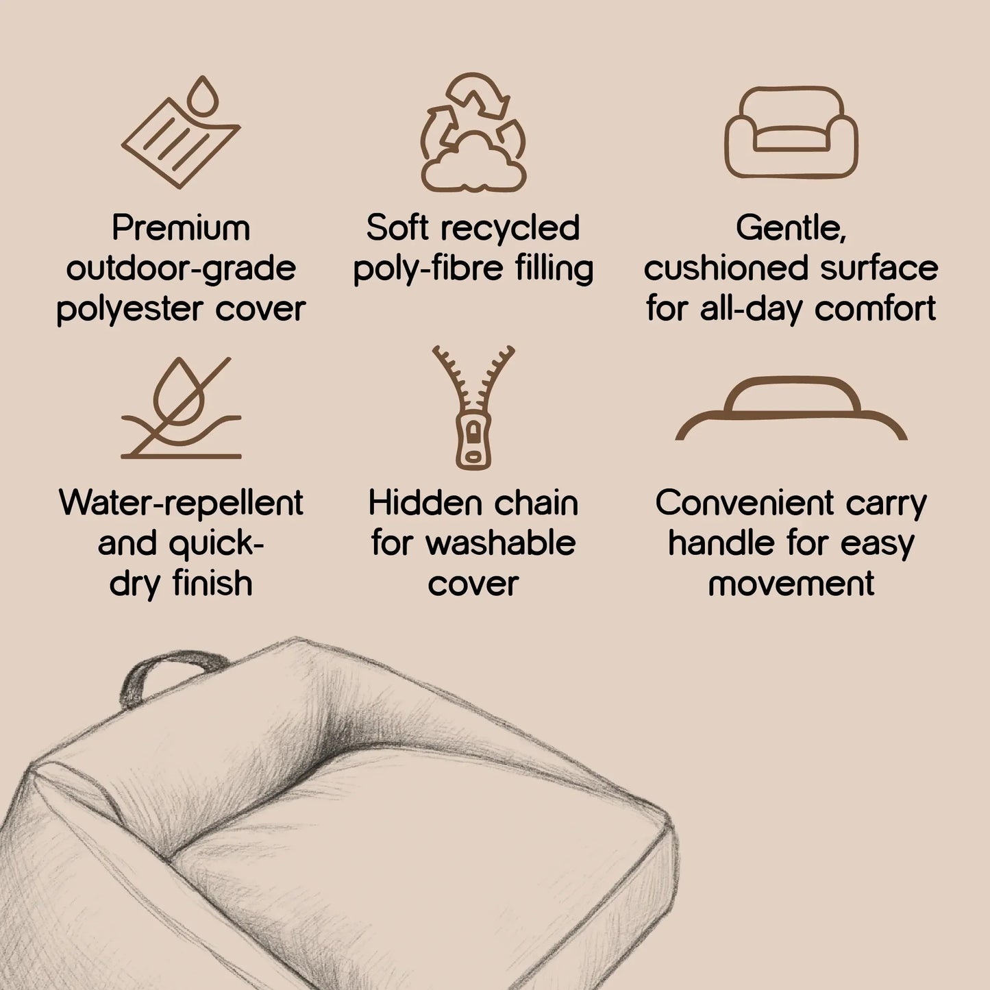 Snooze Lounger | Soft, Washable Pet Lounger | Everyday Comfort Indoors & Out - Tilting Heads