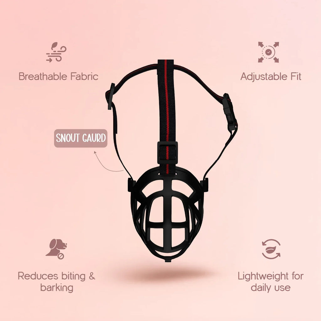 Snout Gaurd | Safe & Breathable Muzzle for Dogs - Tilting Heads