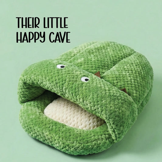 Solace Cave | Soft, Enclosed Comfort for Calm Sleep for Puppies & Cats - Tilting Heads