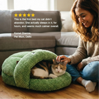 Solace Cave | Soft, Enclosed Comfort for Calm Sleep for Puppies & Cats - Tilting Heads