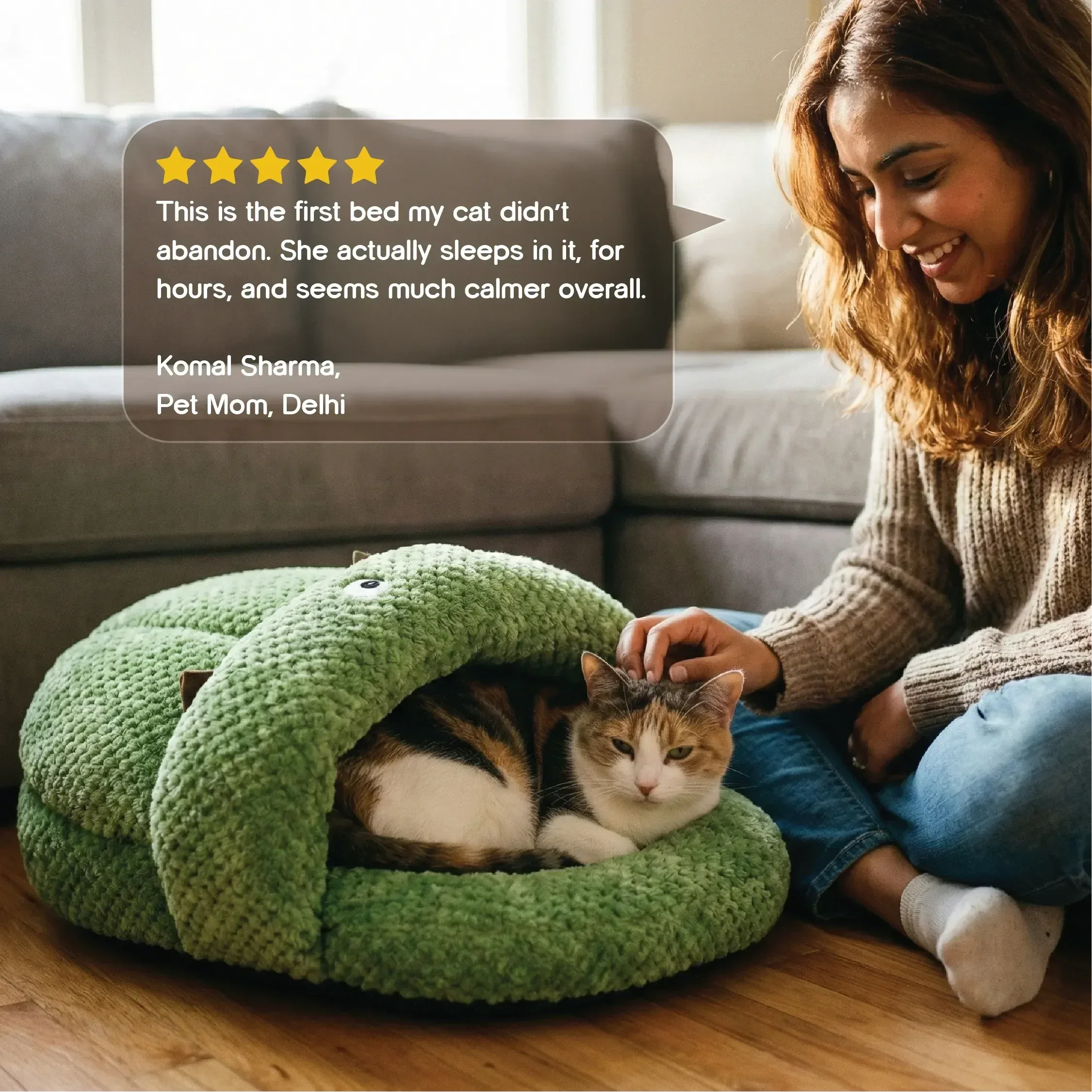Solace Cave | Soft, Enclosed Comfort for Calm Sleep for Puppies & Cats - Tilting Heads