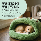 Solace Cave | Soft, Enclosed Comfort for Calm Sleep for Puppies & Cats - Tilting Heads