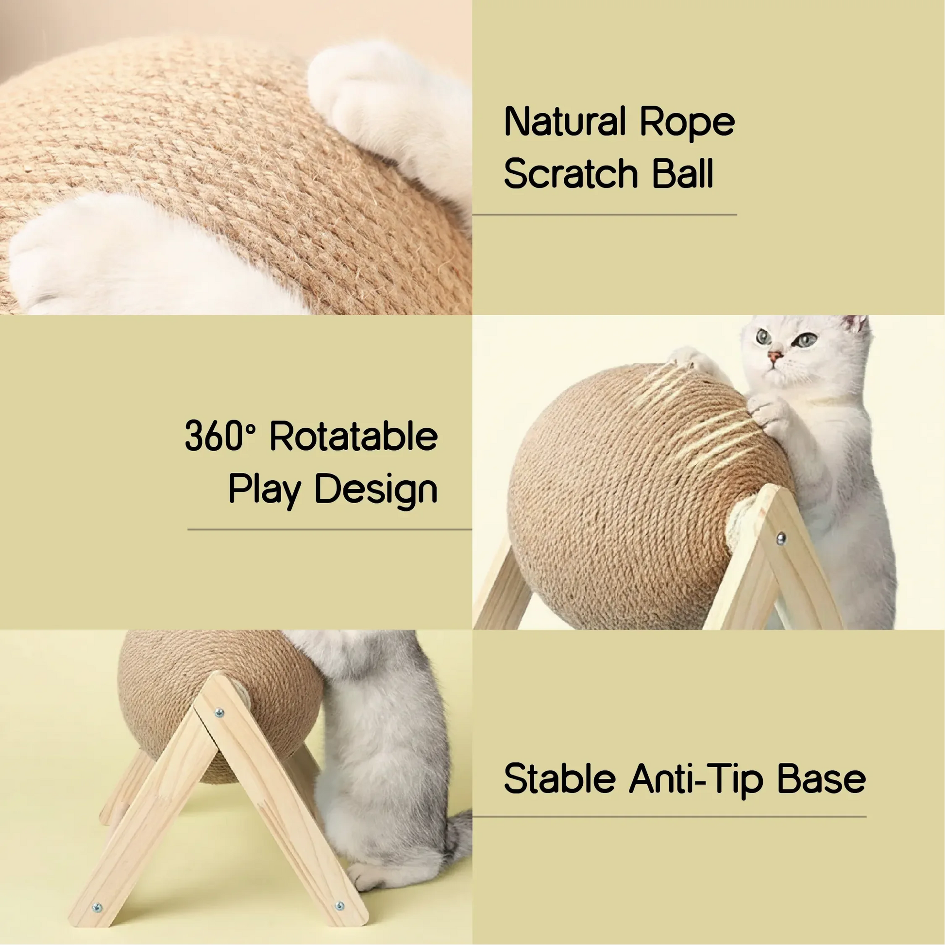 SpinPlay Scratcher – Interactive Rotating Scratcher for Cats - Tilting Heads