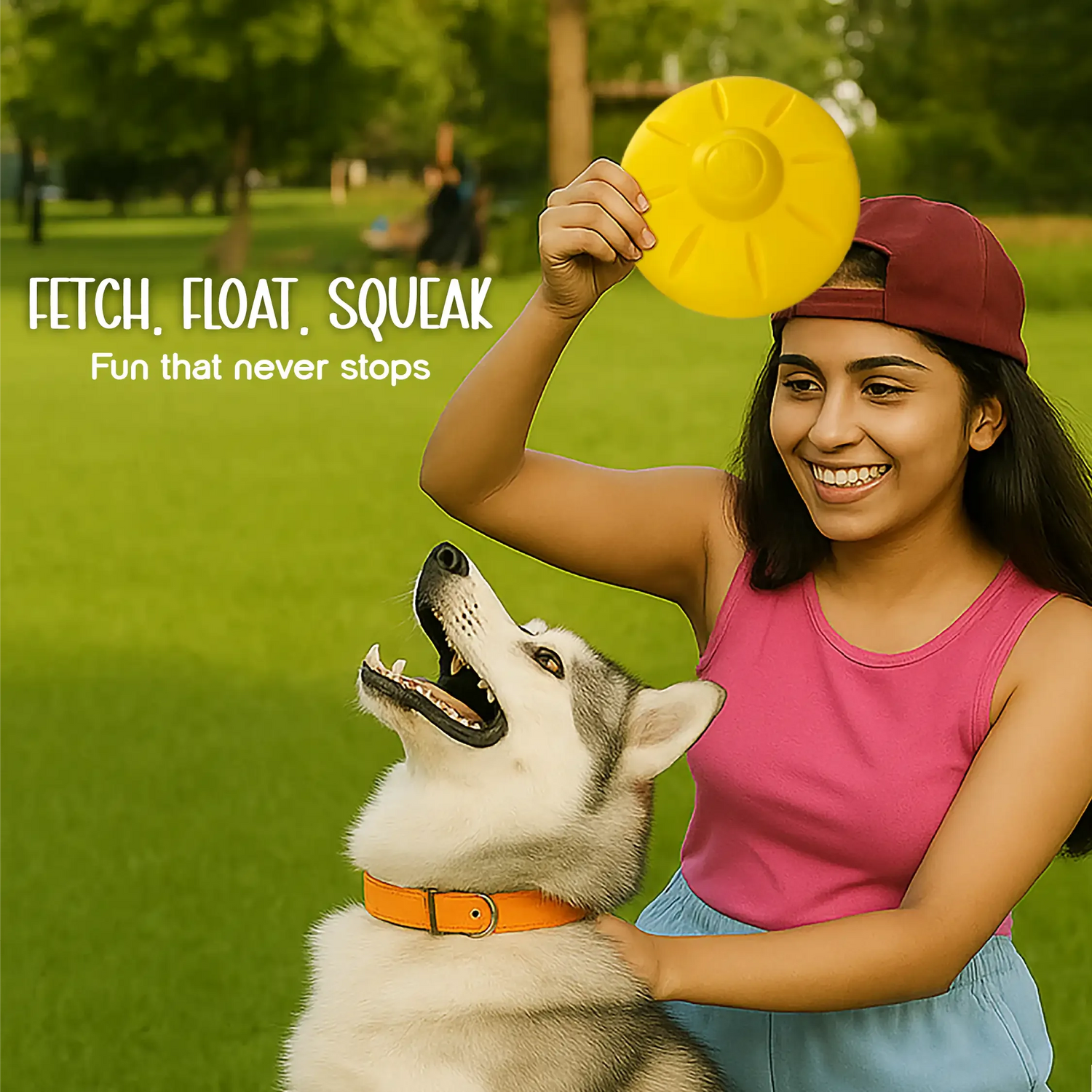 RippleDisc | Floatable Squeaky Toy | Keeps Dogs Entertained - Tilting Heads