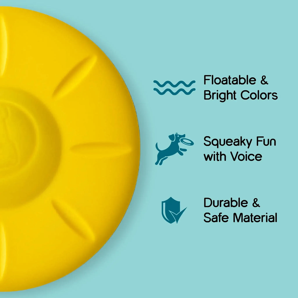 RippleDisc | Floatable Squeaky Toy | Keeps Dogs Entertained - Tilting Heads