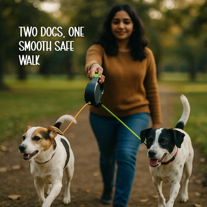 TangleGuard Leash – Dual Leash | LED Light | Anti-Slip