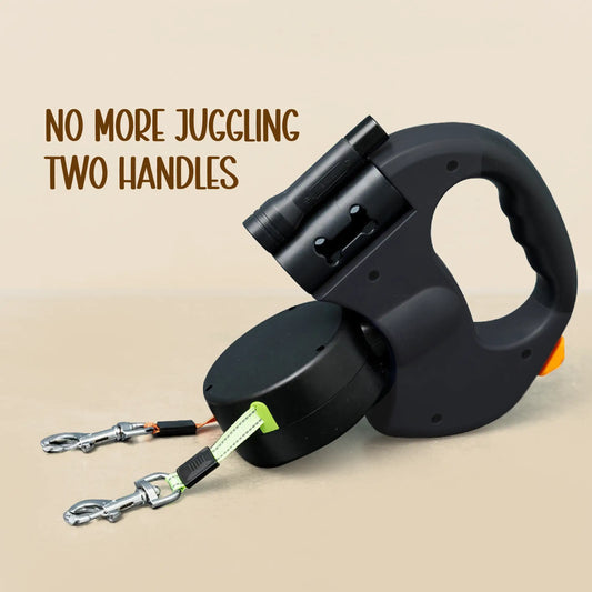 TangleGuard Leash – Dual Leash | LED Light | Anti-Slip