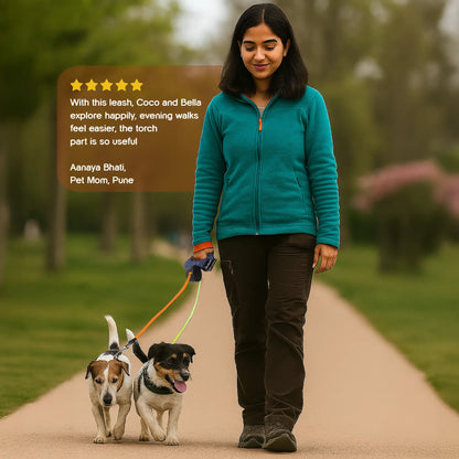 TangleGuard Leash – Dual Leash | LED Light | Anti-Slip