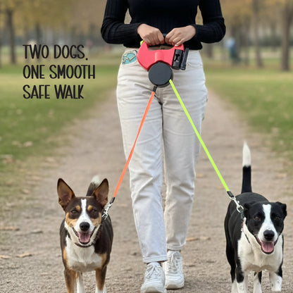 TangleGuard Leash – Dual Leash | LED Light | Anti-Slip
