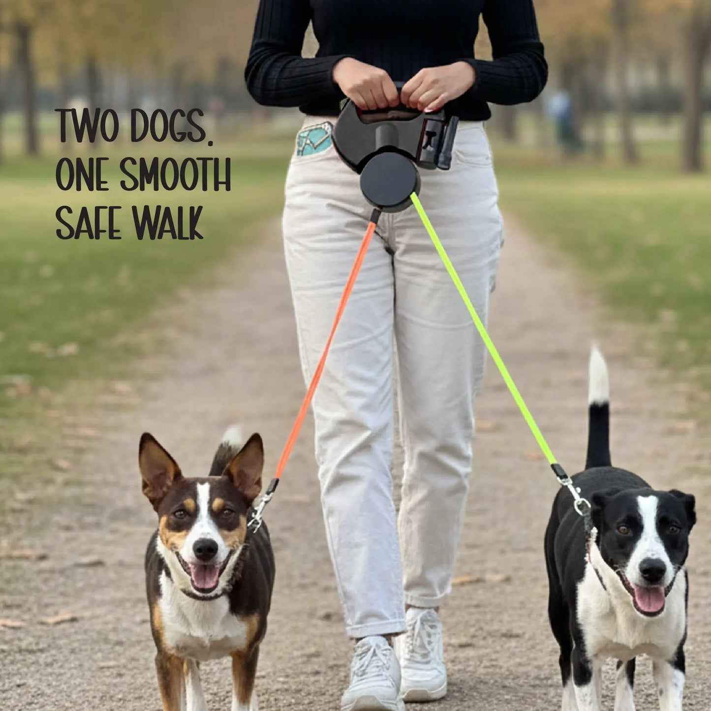 TangleGuard Leash – Dual Leash | LED Light | Anti-Slip