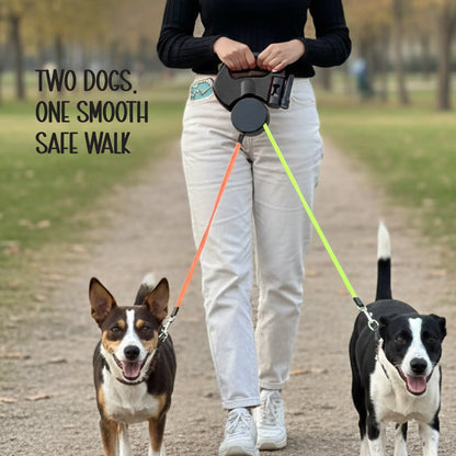 TangleGuard Leash – Dual Leash | LED Light | Anti-Slip