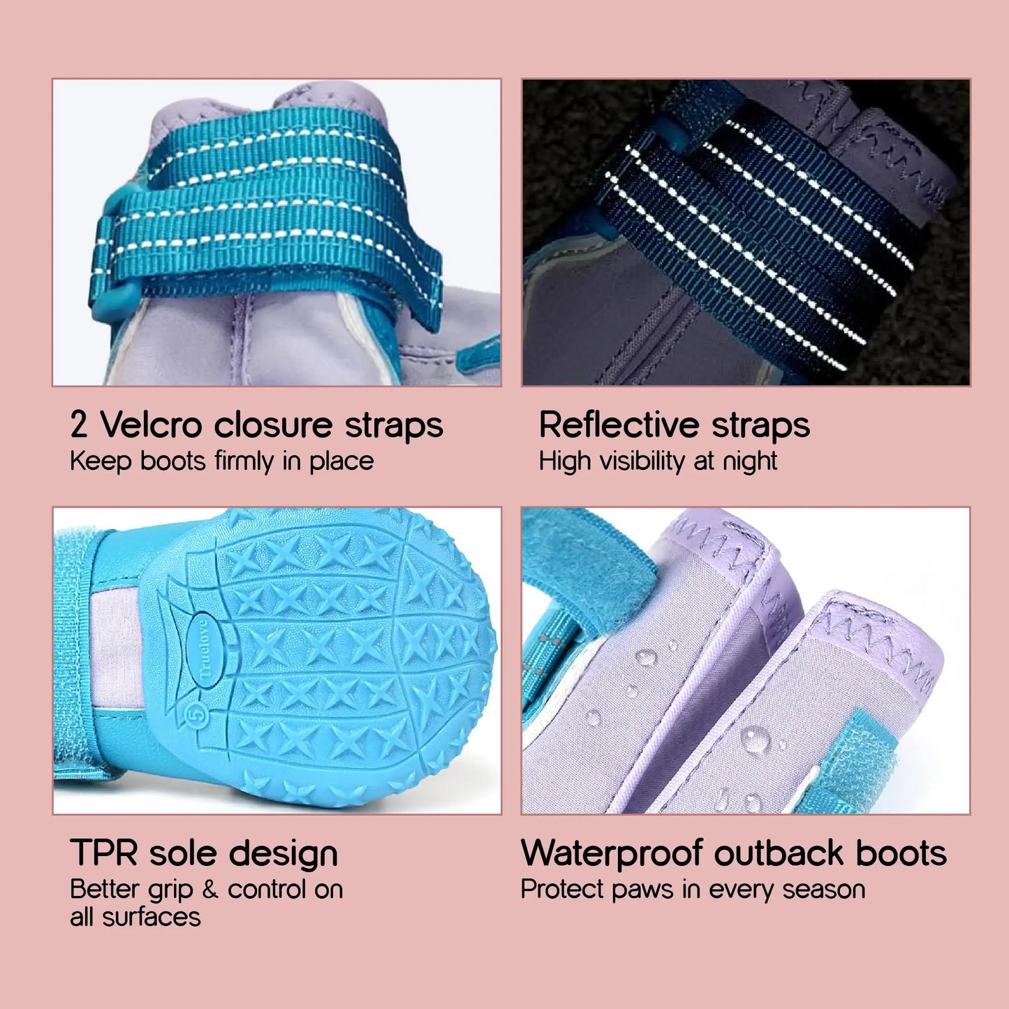 TerraGuard Boots | All-Weather Paw Protection | Secure Fit for Active Dogs