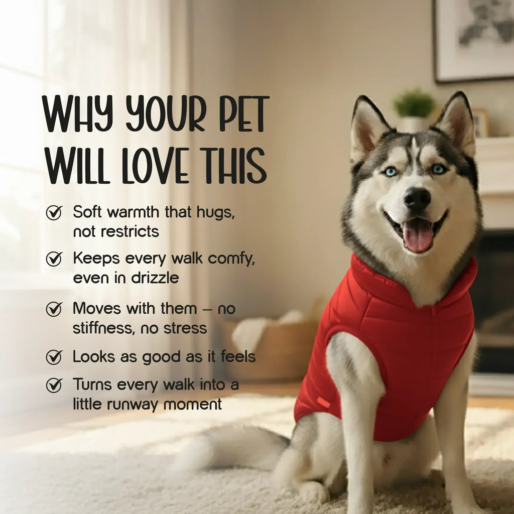 CalmFrost Puffer Jacket | Waterproof, Lightweight & Warm Dog Jacket | Winter Comfort & Style - Tilting Heads