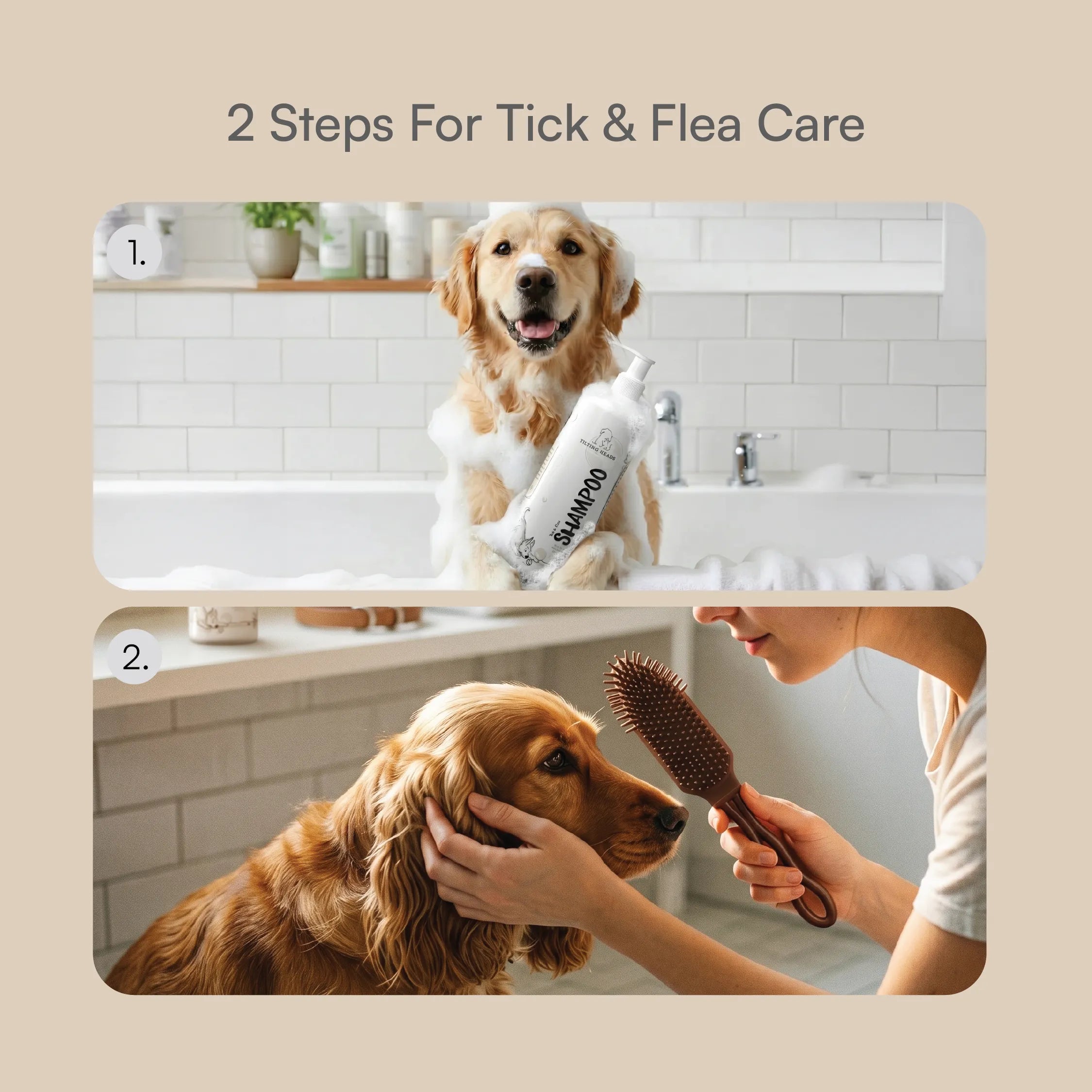 Tick & Flea Defense Kit for Dogs & Cats | Wash, Brush & Protect