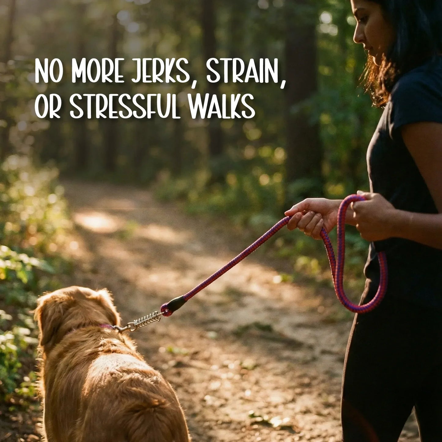 TitanGrip Leash | Buffer Spring Control | No-Jerk Walking - Tilting Heads