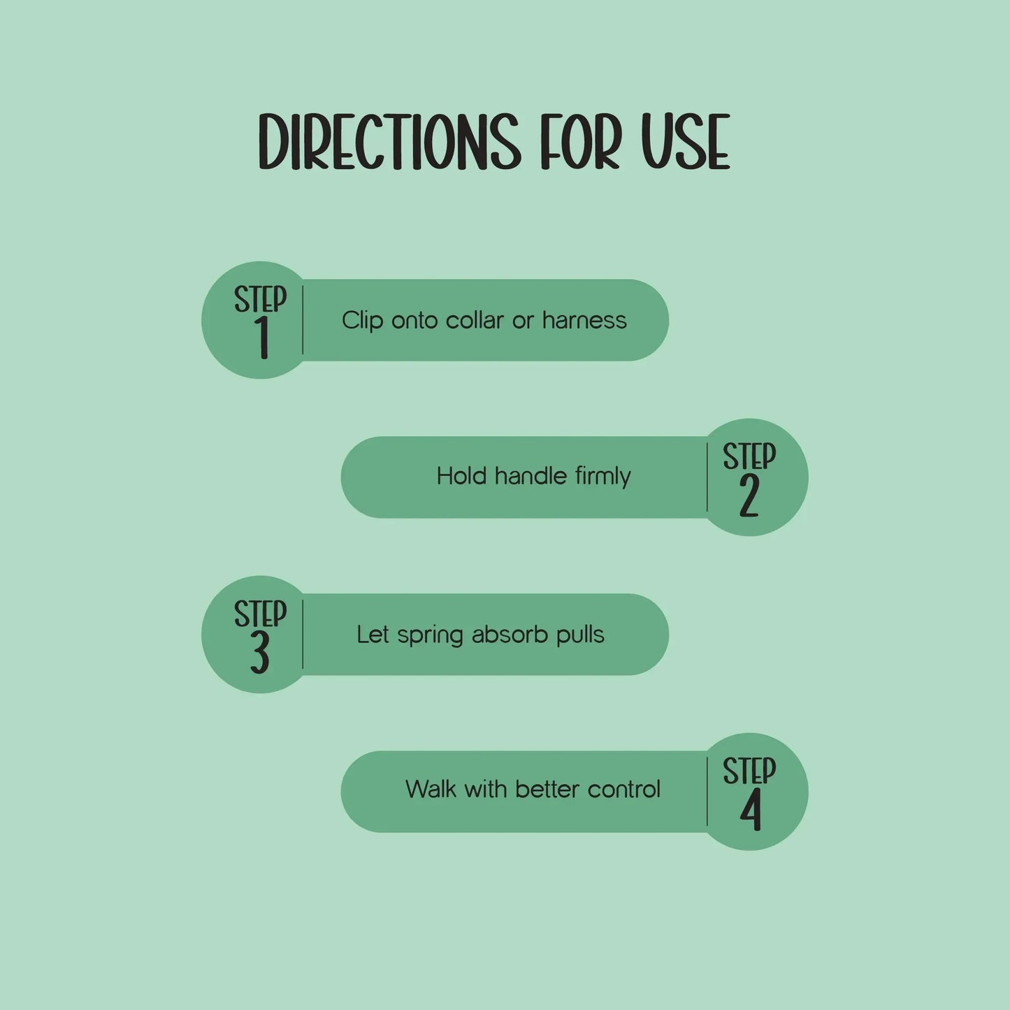 TitanGrip Leash | Buffer Spring Control | No-Jerk Walking - Tilting Heads