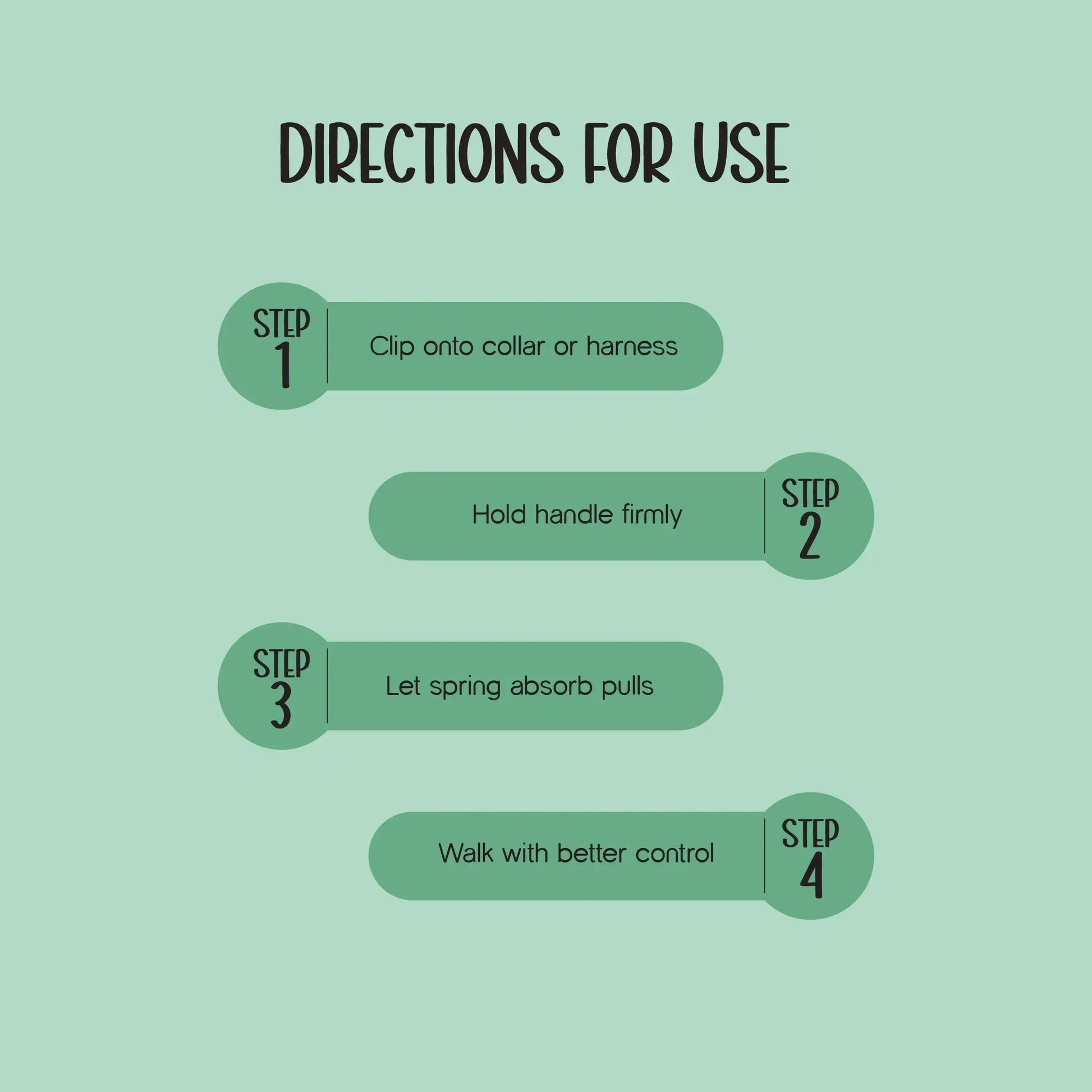 TitanGrip Leash | Buffer Spring Control | No-Jerk Walking - Tilting Heads