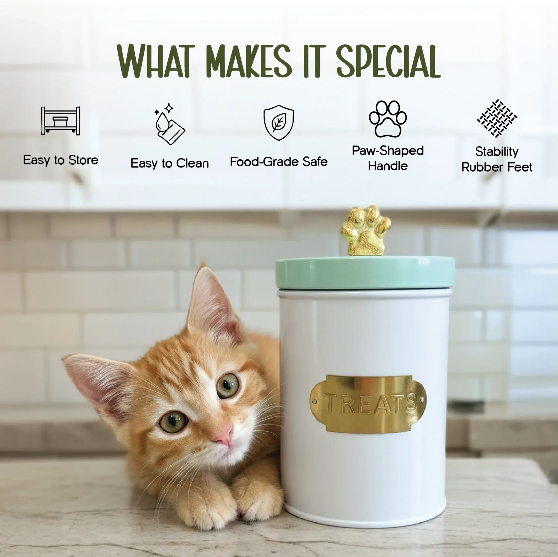 TreatElite Canister | Elevated, Fresh & Food-Safe Storage for Pet Treats - Tilting Heads