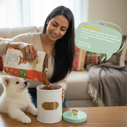 TreatElite Canister | Elevated, Fresh & Food-Safe Storage for Pet Treats - Tilting Heads