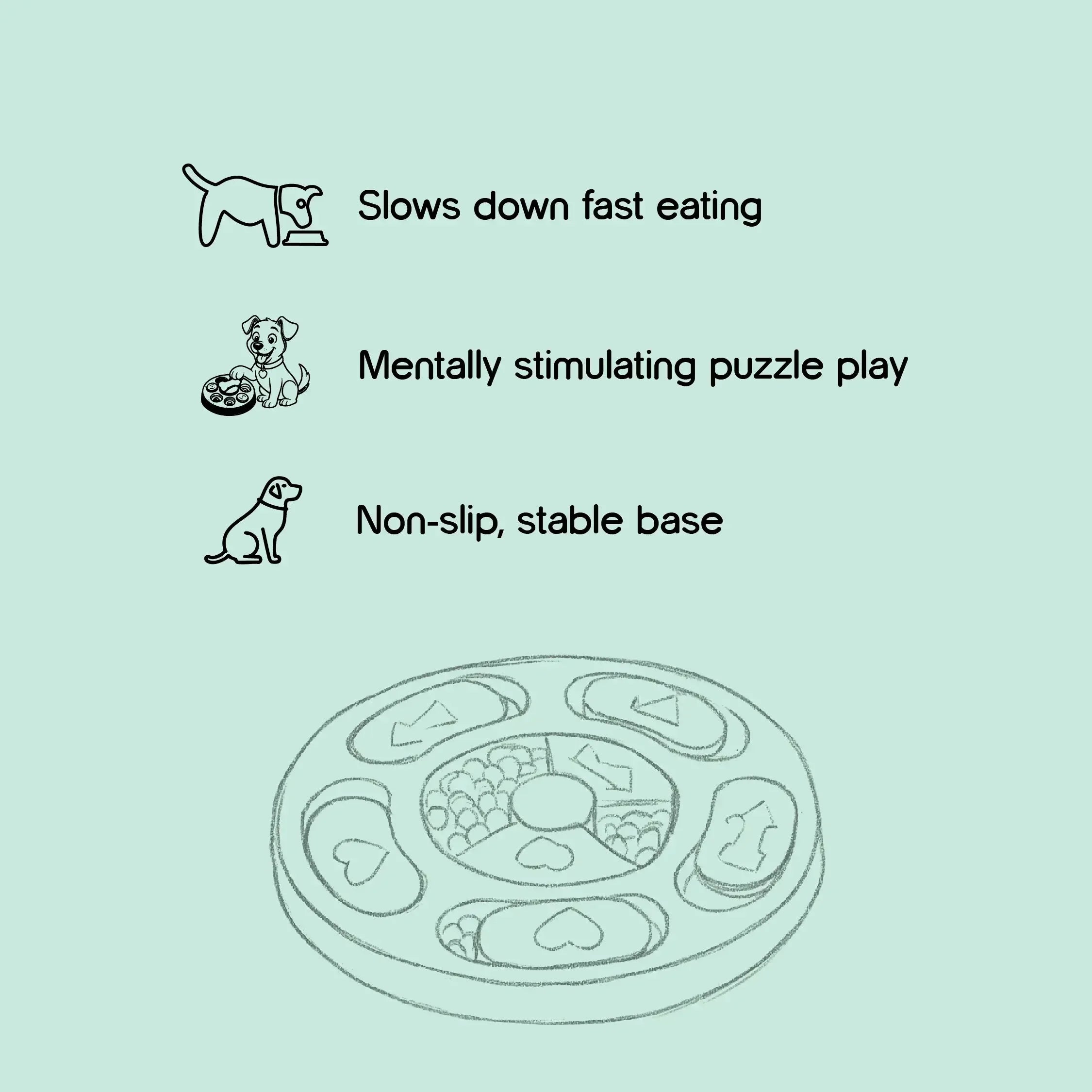 TreatMaze Feeder | Puzzle-based treat toy for engagement, Slow Eating, and Busting Boredom - Tilting Heads