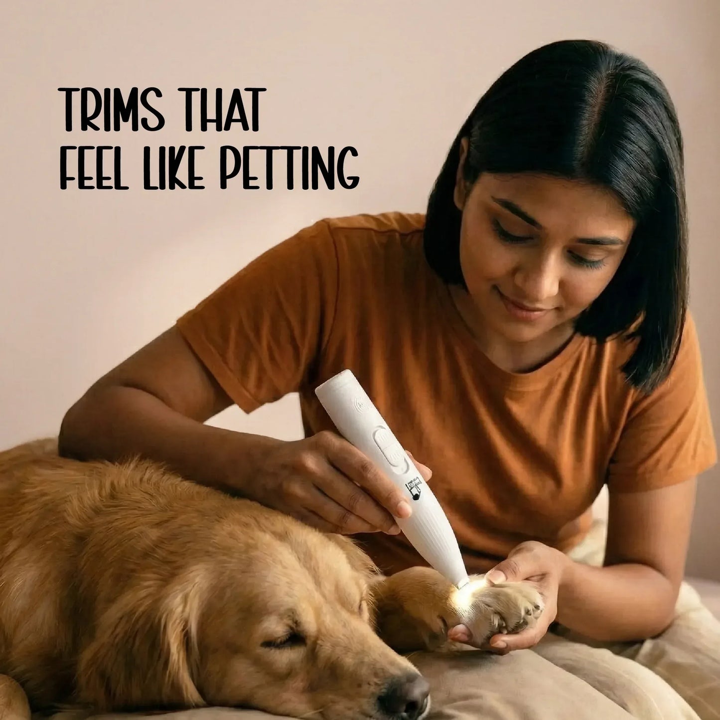 TrimEase Paw Trimmer | Precise & Gentle Grooming For Pets | Rechargeable & Safe - Tilting Heads