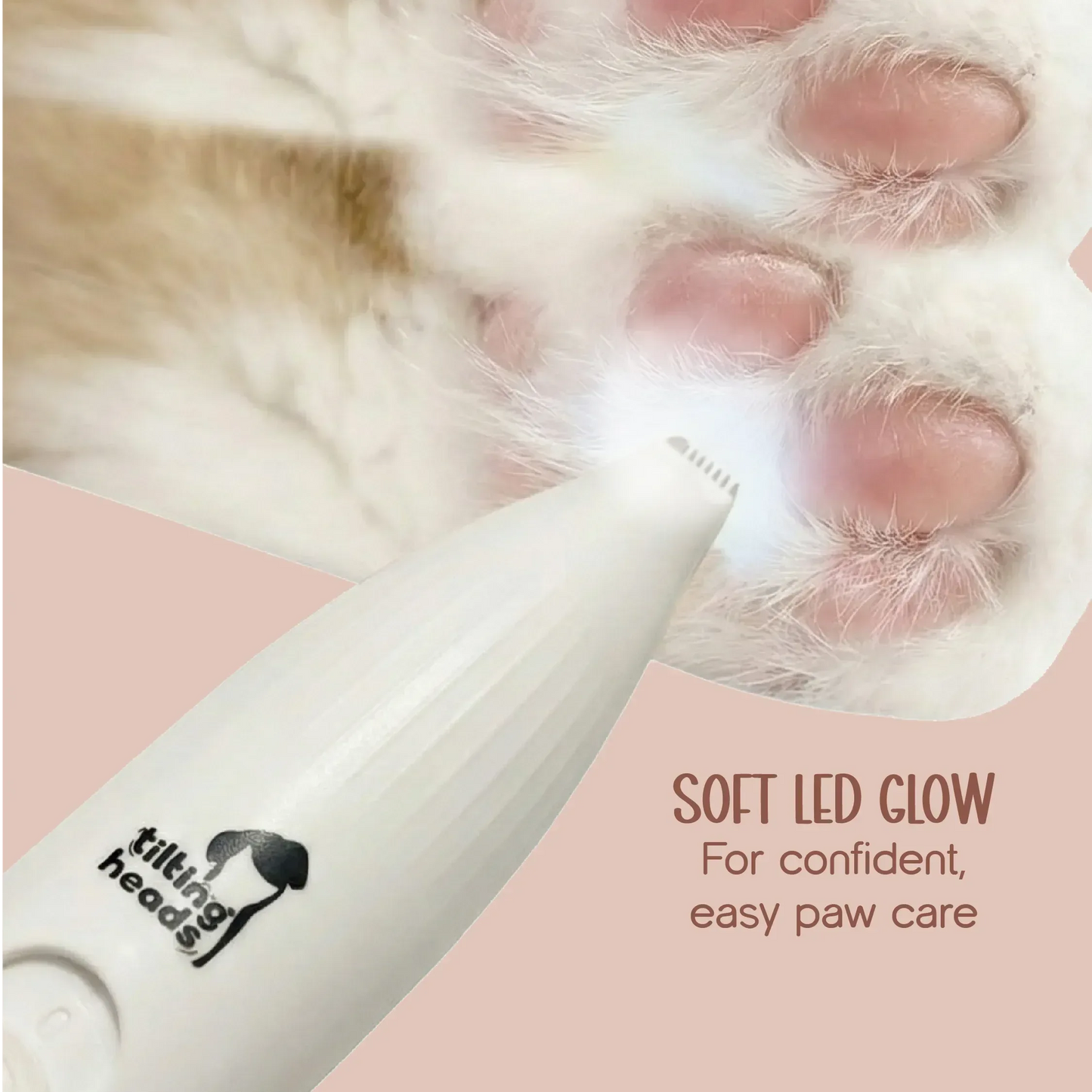 TrimEase Paw Trimmer | Precise & Gentle Grooming For Pets | Rechargeable & Safe - Tilting Heads