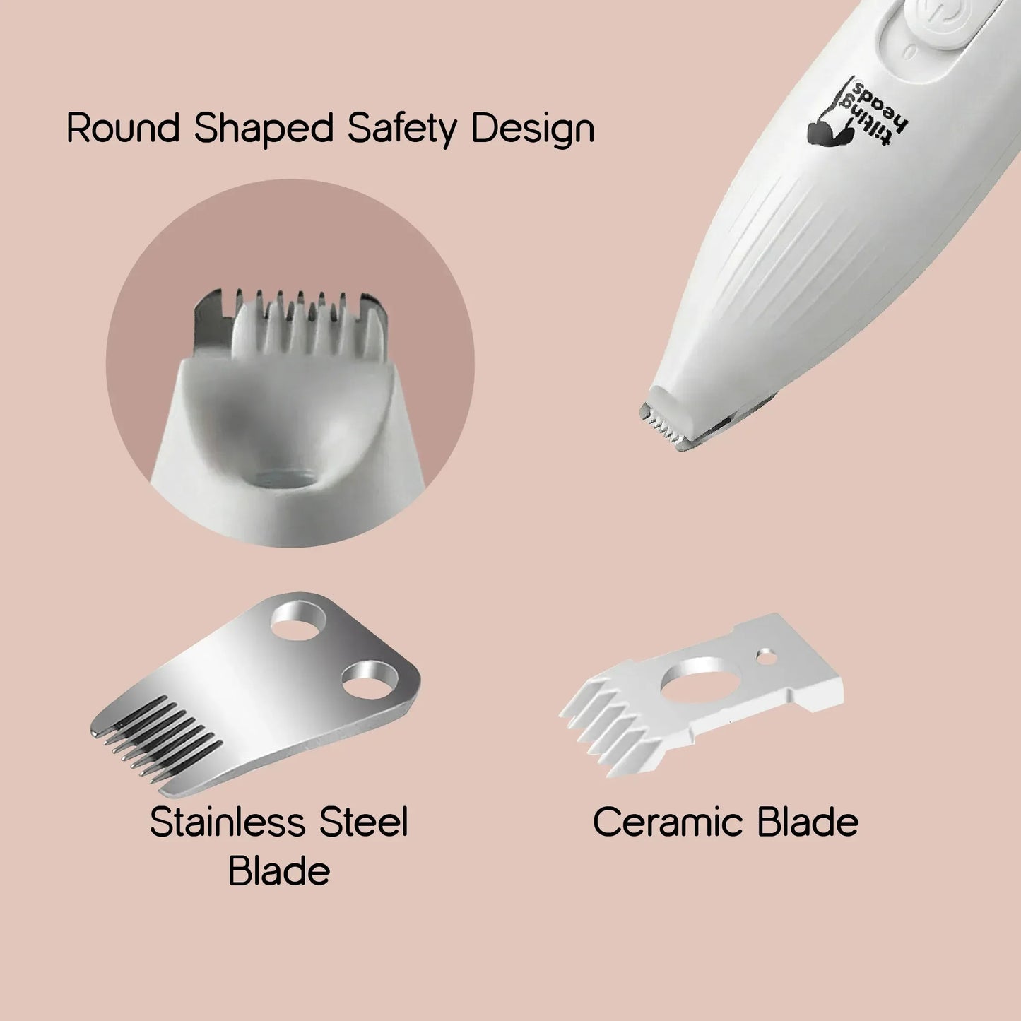 TrimEase Paw Trimmer | Precise & Gentle Grooming For Pets | Rechargeable & Safe - Tilting Heads