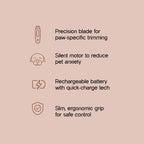 TrimEase Paw Trimmer | Precise & Gentle Grooming For Pets | Rechargeable & Safe - Tilting Heads