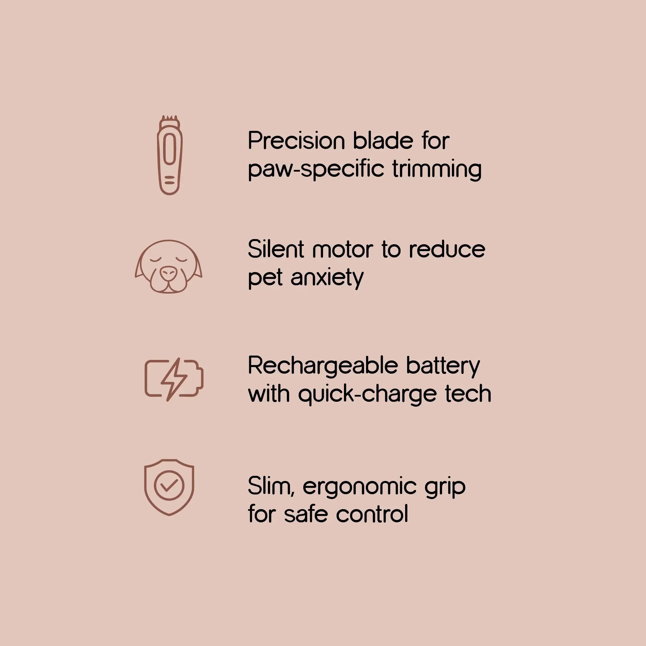 TrimEase Paw Trimmer | Precise & Gentle Grooming For Pets | Rechargeable & Safe - Tilting Heads