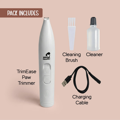 TrimEase Paw Trimmer | Precise & Gentle Grooming For Pets | Rechargeable & Safe - Tilting Heads