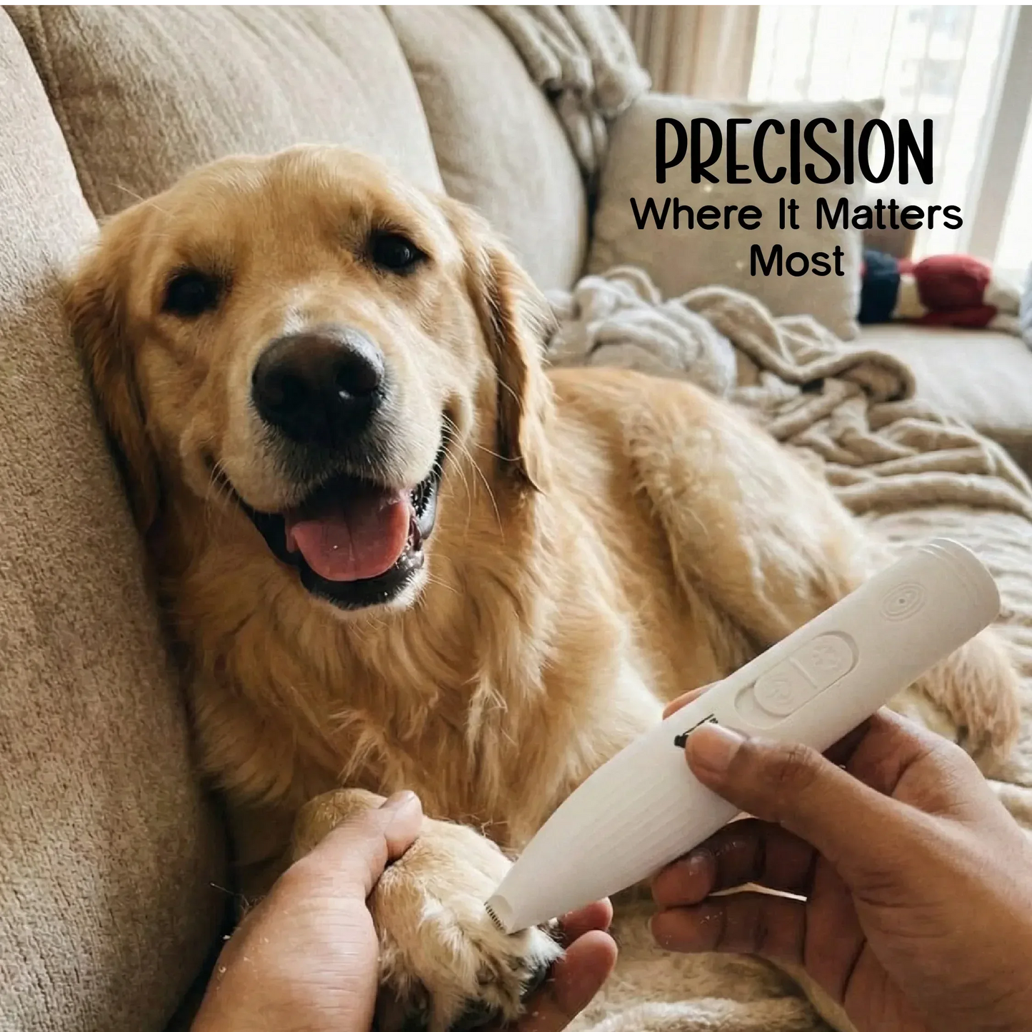 TrimEase Paw Trimmer | Precise & Gentle Grooming For Pets | Rechargeable & Safe - Tilting Heads