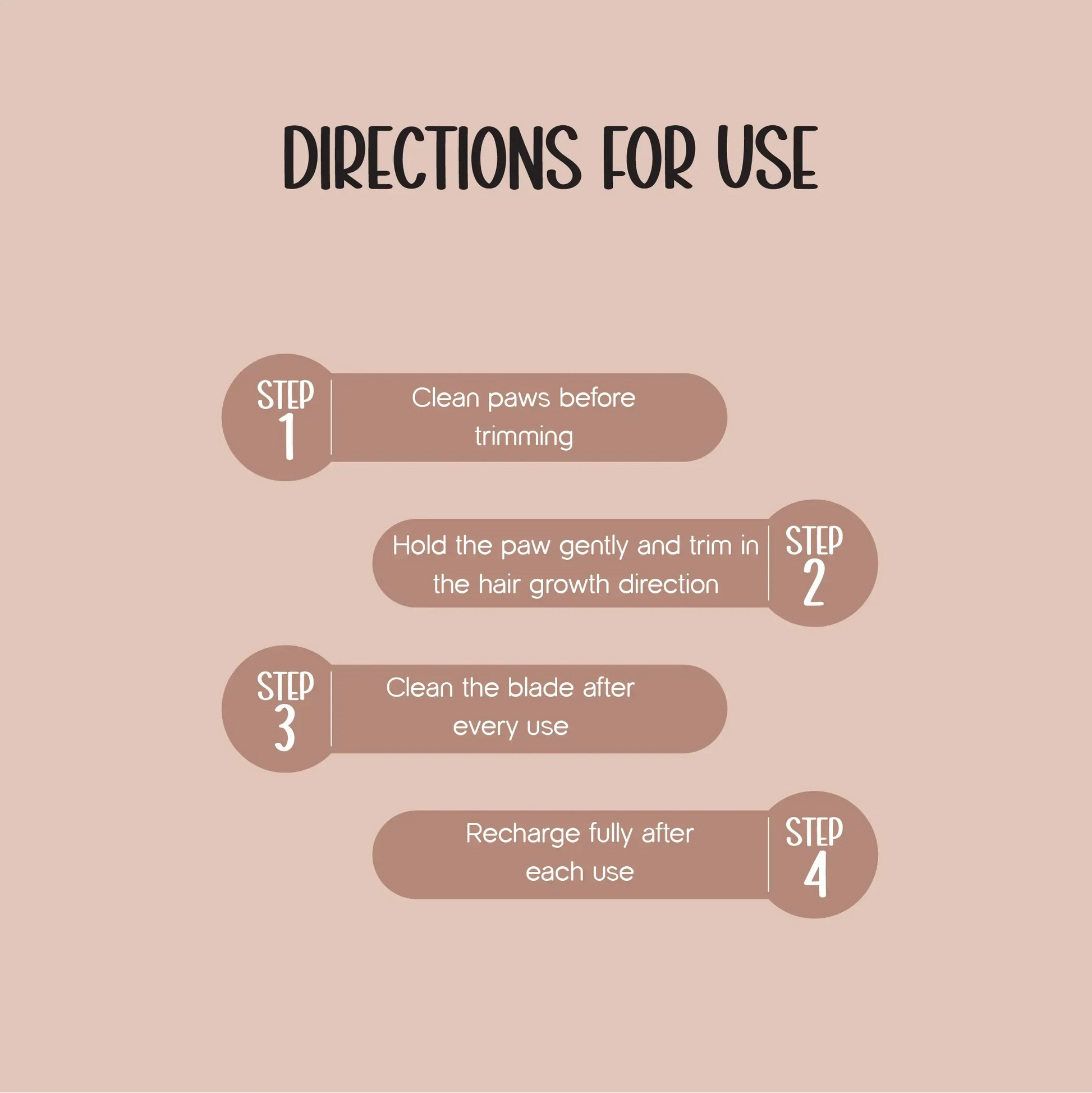 TrimEase Paw Trimmer | Precise & Gentle Grooming For Pets | Rechargeable & Safe - Tilting Heads