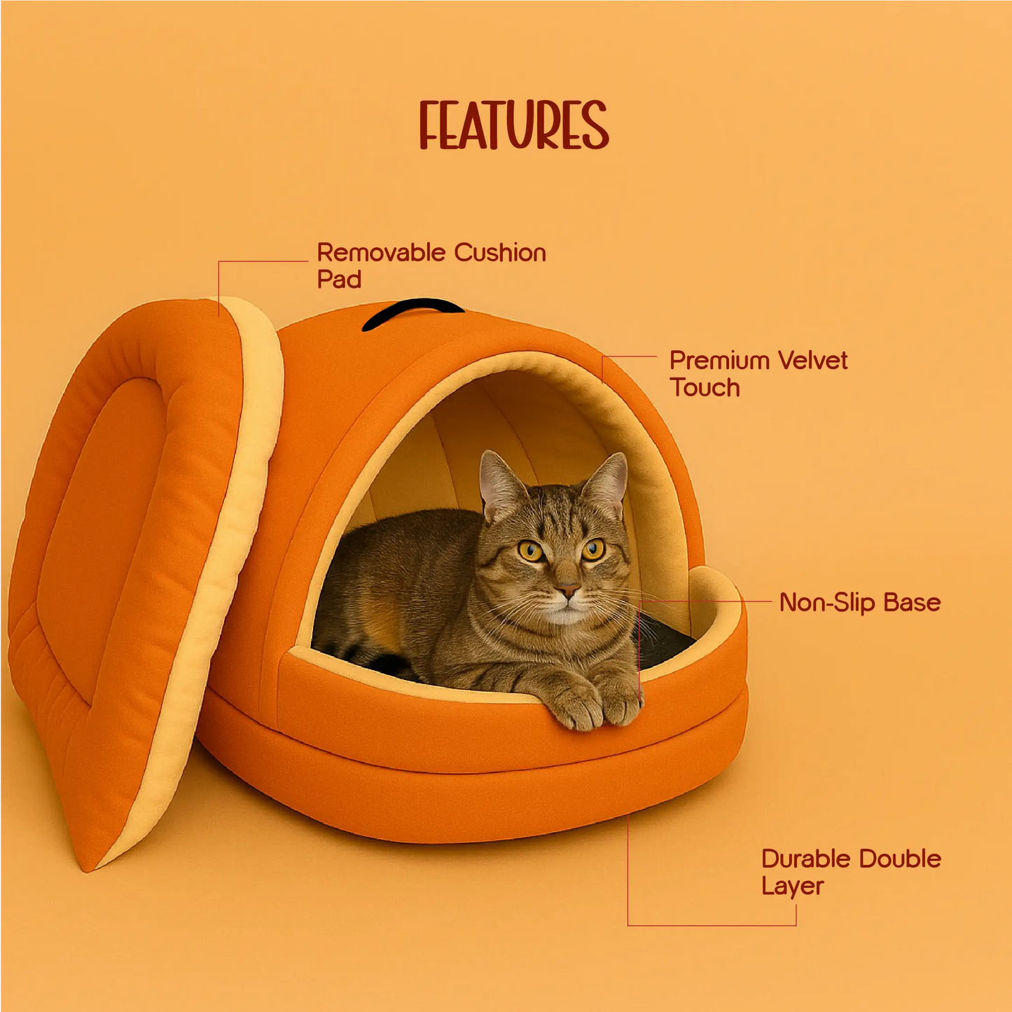NestlePet Bed | Premium Velvet Touch with Removable Cushion