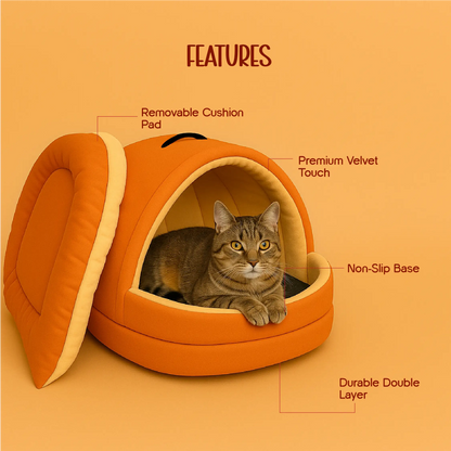 NestlePet Bed | Premium Velvet Touch with Removable Cushion