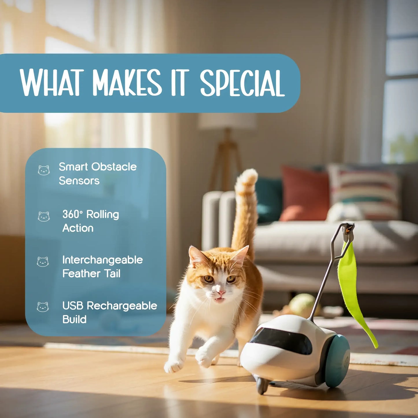 ZoomiChase Toy – Smart Motion Chase Toy for Curious, Active Pets - Tilting Heads